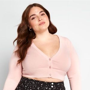 Free People Sheer Knit Cropped Sweater, V neck